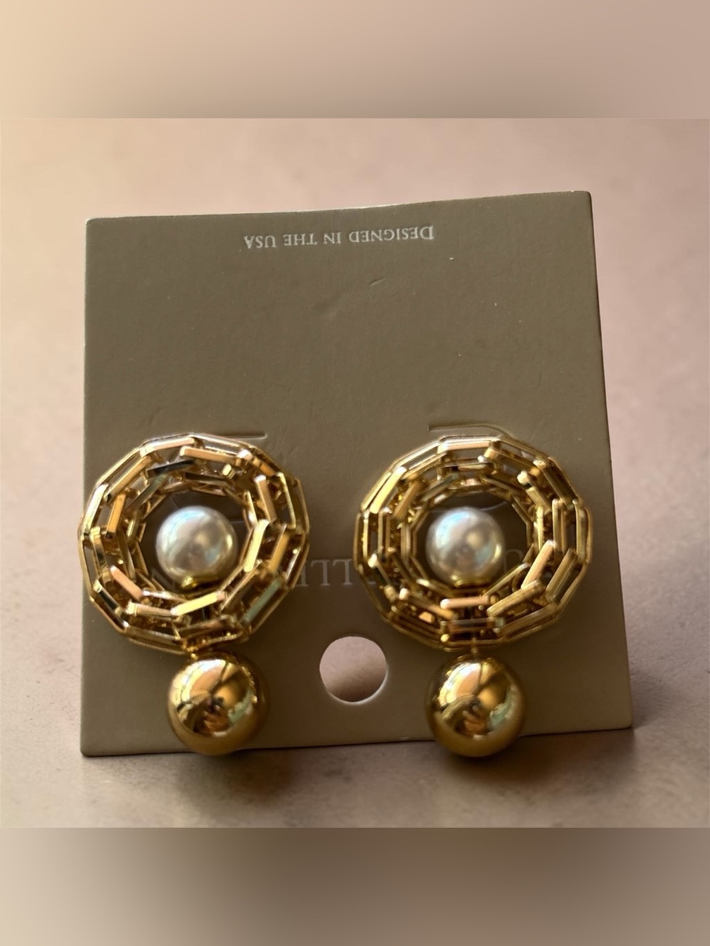 Gold-Tone Pearl Cluster Drop Earrings - Women's Jewelry